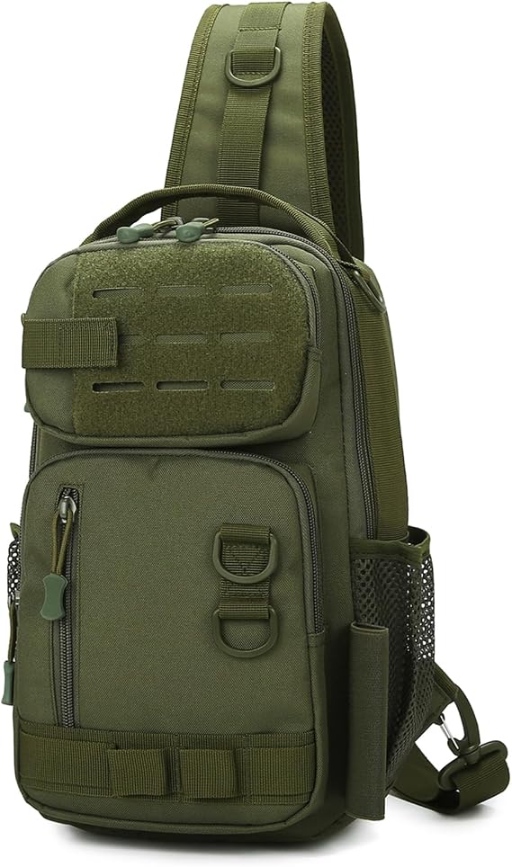 CamGo スモール タクティカル スリングバッグ ワンストラップ クロスボディ フィッシング ショルダーパック MOLLE バックパック スポーツ デイリー