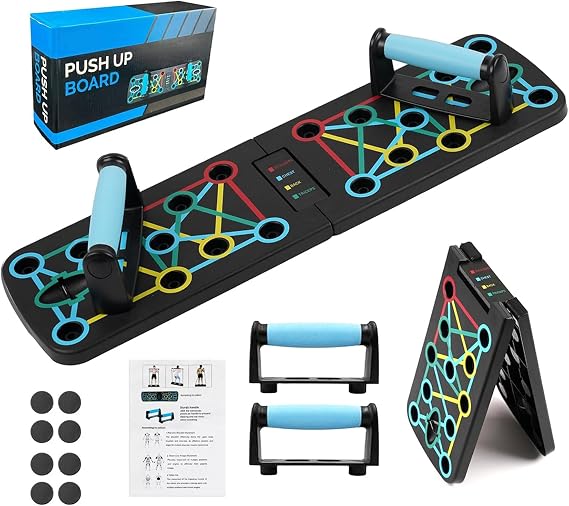 Push Up Board 17-in-1 Foldable Push-Up Board with Handle Multi-Function Portable Push-Up Frame Effective Training Muscles for Men and Women