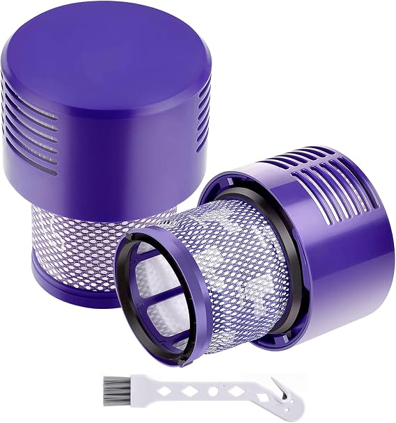 Dyson Elektrikli Süpürge V10 SV12 Cyclone Animal Absolute Total Clean Motorhead Akü Elektrikli Süpürge Yedek Filtre #DY-969082-01 (2 Adet Filtre 1 Temizleme Fırçası)