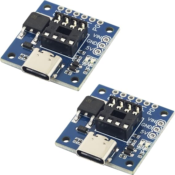 Attiny85/13A/25/45 Programming Editor Connector (USB Type C, 2 pcs, Pluggable, Replacement for Digispark Arduino Module)