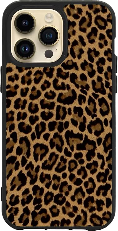 Apple iPhone 15 Pro ile Uyumlu Leopar Desenli Silikon Kılıf, Siyah, Darbelere ve Çiziklere Karşı Koruma