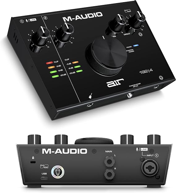 M-Audio AIR 192 4 - 2-in-2-out-USB-Audio-Interface mit MPC Beats und Ableton Live Recording-Software mit Studio-Effekten und virtuellen Instrumenten