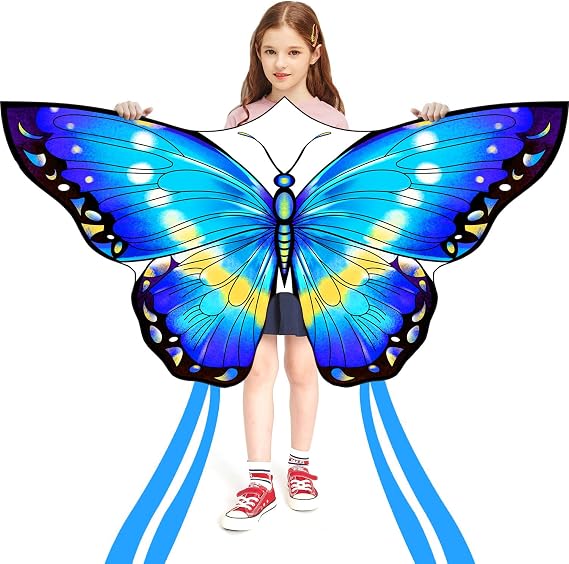 HONBO Butterfly Kites for Kids & Adults,55" x 28" Large Beginner Kite for Kids Ages 4-8,Easy to Fly for Beginners,Beach Kites for Outdoor Activities & Family Trip
