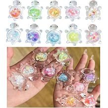10pcs Mini Turtles,Luminous Resin Animals with Sparkle Flakes Glow in The Dark Turtle Tiny Transparent Sea Turtles Marine Animals Figurines for Birthday Party Home Garden DIY Aquarium Dollhouse Decor