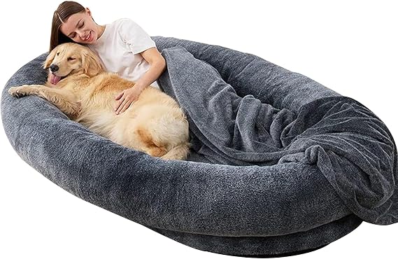 Human Dog Bed, Sofa Dog Beds for Large Dogs, Nap Bed for Adult, Floor Bed for Adults, Kids, and Pets, Giant Dog Bed for Humans, Giant Bean Bag Bed(Size:185x120x30cm,Color:Dark gray)