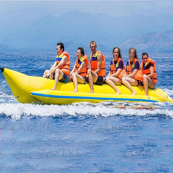 4,5,6,7 Passenger Heavy Commercial Banana Boat for Boating, Inflatable Ride-on Banana Float for Water and Snow Sports, yellow, 164-564-446