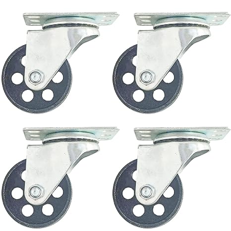 Telescoping Gantry Crane Casters, Shop Lift Hoist Casters, Cast Iron Caster Wheels, Engine Hoist Replacement Parts, Capacity Up to 800LBS, Pack of 4