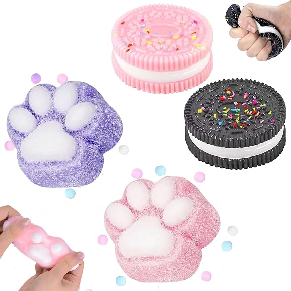 Echehi Pack of 4 Taba Squishy Fufu Squishy Super Stress Toy for Children and Adults