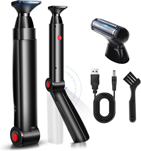 Back Shaver for Men, Electric Back Hair Remover with Extendable Handle, Cordless Body Groomer & Hair Trimmer, Wet & Dry Shaver with Dual Flex Heads for Smooth Grooming