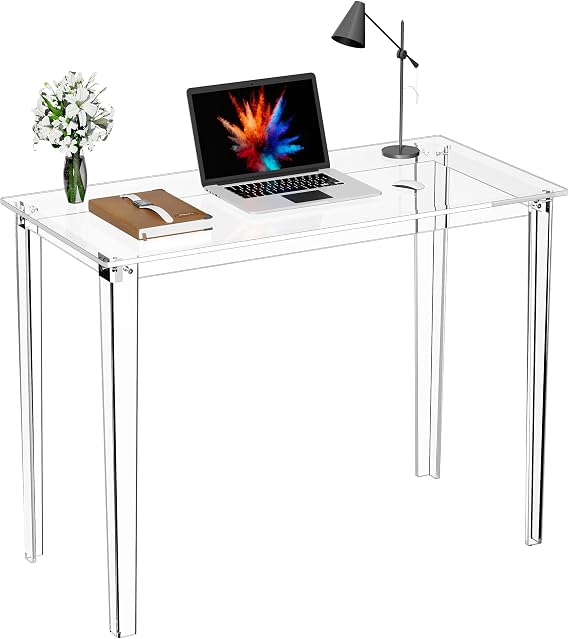 100cm Acrylic Desk, Computer Writing Table, Clear