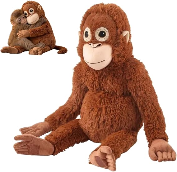 Punch Monkey Plush, 66CM Large Orangutan Stuffed Animal, Soft Plush Toy with Realistic Design, Cuddly Monkey Decoration for Bedroom, Sofa & Plush Collectors