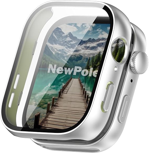 NewPole [Huawei Watch Fit 3 ile Uyumlu] Fit 3 için Ekran Koruyucu Kırılmaz Cam ve Tam Kaplayan Watch Kasa Koruyucu Kılıf Yüksek Hassasiyetli Tam Kaplayan Kılıf Huawei Watch Fit 3 ile Uyumlu (Gümüş)