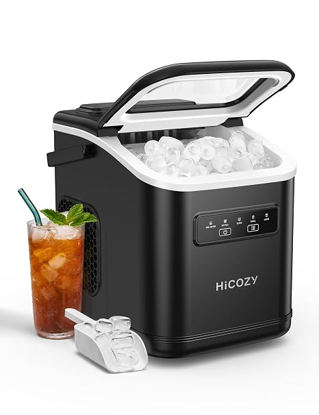HiCOZY D4 Ice Maker, Ice Machine with Self-Cleaning, Ice in 6Mins, 2 Sizes