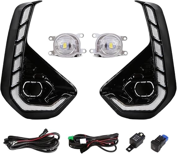 Daytime Running Light Front Fog Lamp Turn Signal Light DRL Headlight Accessories 12V For Toyota For Hilux 2024 2025 LED(DRL and Fog White)