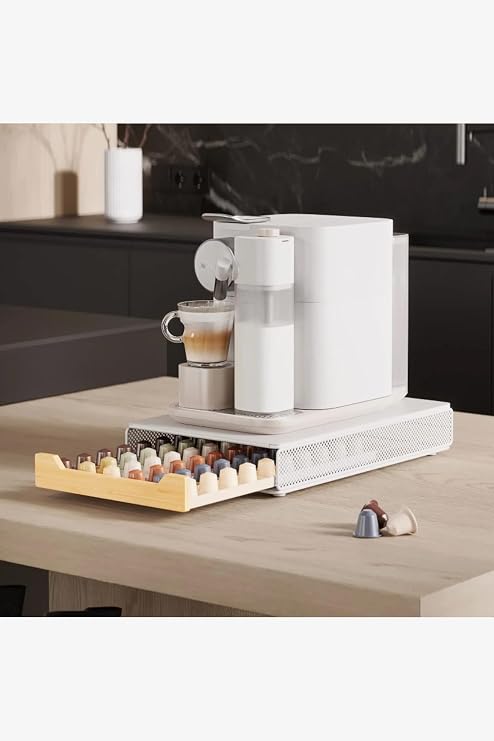 Kapsül Kahve Standı Nespresso Original Kapsül Ebatları Uyumlu Kahve Organizer (Beyaz)