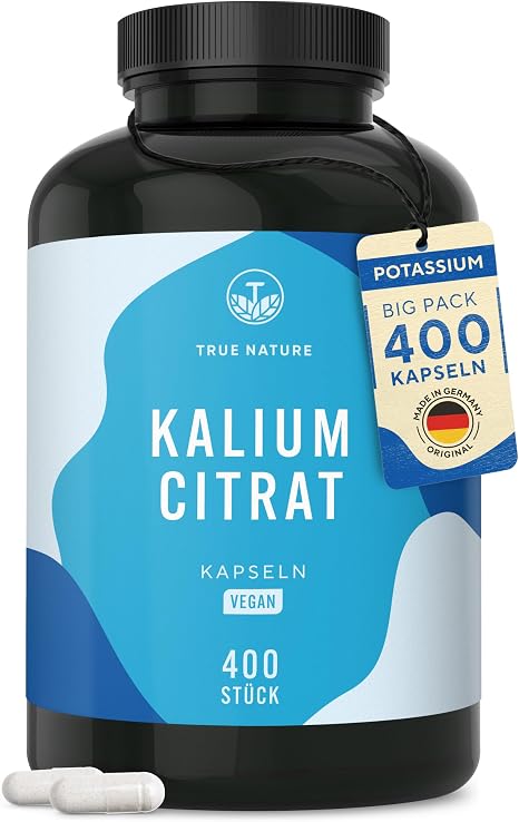 TRUE NATURE - Kalium Potassium – 400 Kapseln – 2.222mg pro Tag Kaliumcitrat