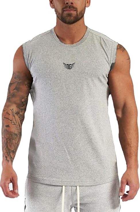 Ghassy Co. Erkek Nem Emici Hızlı Kuruma Atletik Teknik Performans Sporcu Sıfır Kol T-Shirt
