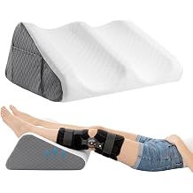 Leg Elevation Wedge Cushion, Memory Foam Leg Support Pillow for Knee, Hip & Ankle, Raised Wedge Design for Comfortable Leg Rest & Pressure Relief, Ideal for Sleeping & Long-Term Relaxation