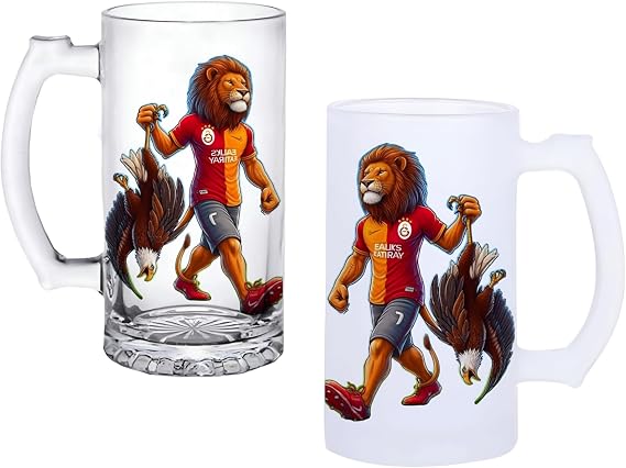Ghostbastır Design Galatasaray Bira Bardağı 500 cc Cam Buzlu veya Buzsuz Seçenekleriyle 1135