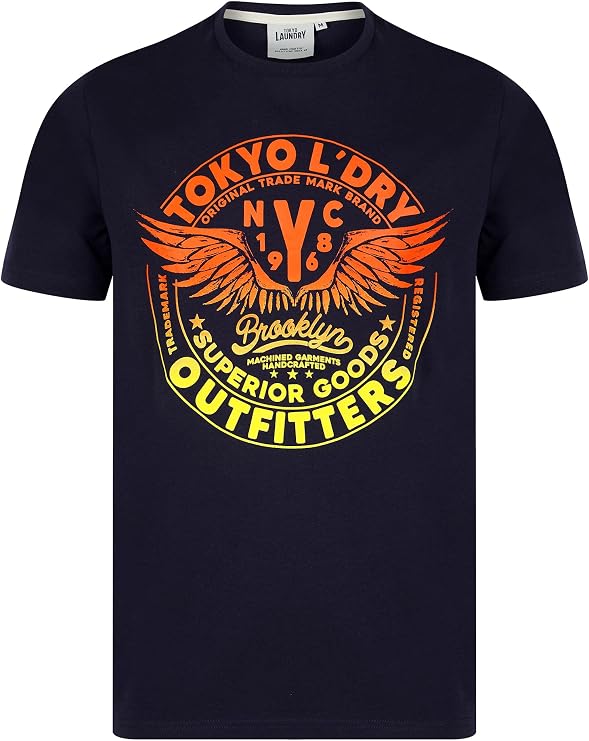 Tokyo Laundry Men's 'Manor' Vintage Graphic Print Motif Cotton Jersey Crew Neck T-Shirt