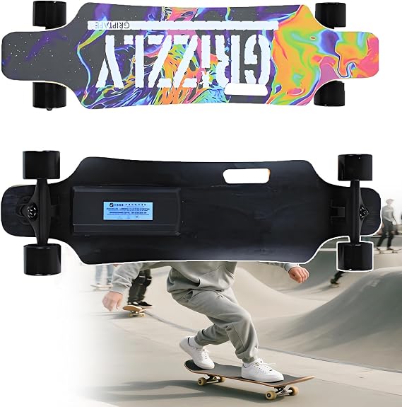 New Electric Longboard W/Remote - 4-Speed Remote Electric Skateboards,25km (15.6mph),8km (9.4 Mi) Range | Adults Electric Cruiser Skateboards TypeC