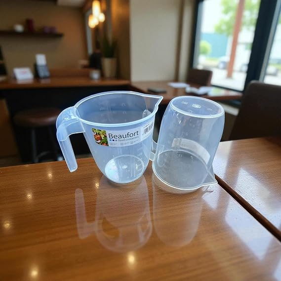 1L Embossed Measuring Jug Dishwasher Safe BPA 1 Liter Mixing Bowl Kitchen Solid Grip Easy Pour 1000ML displayed in ml, cl, fl oz and Pints