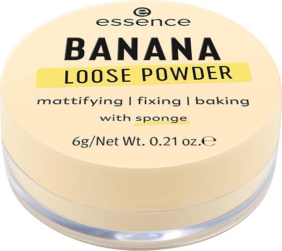 Essence BANANA Loose Powder, Mattifying, Fixing, Colour Concealer, Translucent, Matte (6 g)