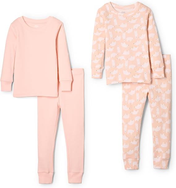 Amazon Essentials x Sofia Grainge Babies, Toddlers and Kids' Snug-Fit Cotton Pyjamas, Pack of 2