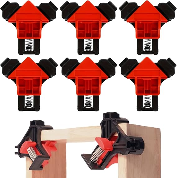 ZDL Angle Presses, 6 Pcs Right Angle Clamp Adjustable for Wood, Metal, Manual Work