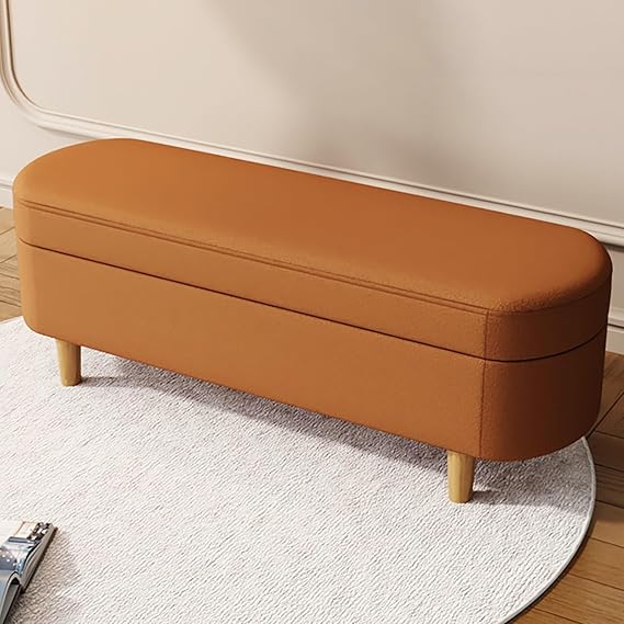 Entryway Bench With Storage, End Of Bed Bench,Storage Bench,Shoe Storage Entryway,Entryway Shoe Storage,Chest Storage,Large End Of Bed Bench,Ottoman Bench,Flipping Lid Entryway Footrest(Caramel,L39.3i