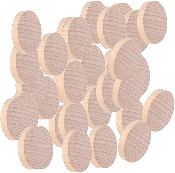 Pack of 100 Wooden Discs Round Blank Wood Slices Wood Log Discs Round Unfinished Wooden Circles Natural Wooden Discs with 4 cm Diameter for DIY Crafts Painting Wedding Home Decoration
