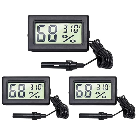 3 Pack Digital Thermometer Hygrometer, Temperature Humidity Gauge Meter