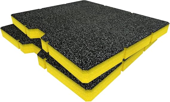 Shadow Foam Inserts for StackTech Single Drawer Tool Box – Foam for Tool Box Organisation – DIY Insert for Tool Boxes & Tool Storage Systems – Toolbox Organiser - Twin Pack - Yellow (30mm Depth)