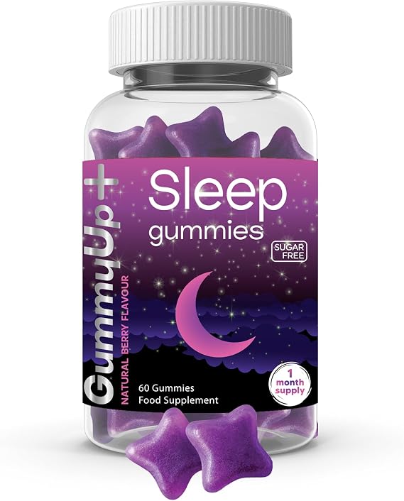 Gummy Up Sleep Gummies | Magnesium, L-Theanine & Vitamins B2, B6 & D3 | Sugar-Free Evening Routine Food Supplement | 60 Gummies | Formulated in the UK