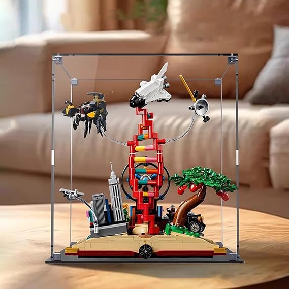 Acrylic Display Case Box Suitable for Lego 21355 Knowledge is Power .Display box Used for Model display dustproof collectible Storage (Model not included. 3mm) (Transparent)