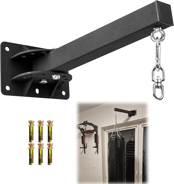 Punch Bag Bracket, Adjustable Boxing Bag Bracket, Heavy Duty Punch Bag Wall Bracket, Suitable for Home or Gym Use Rotation Boxing Bag Holder