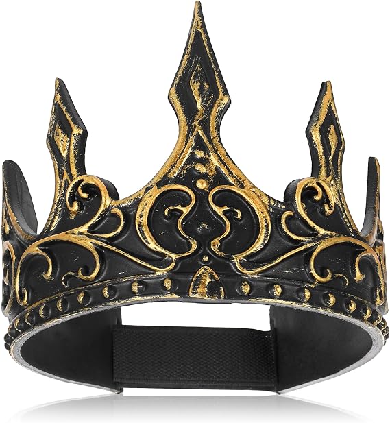 Soft King Prince Crown, Adjustable Retro Royal Crown for Men