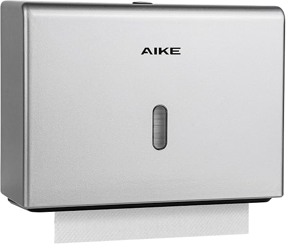 AIKE Paper Towel Dispenser Wall Mount, Fits Z-Fold & Multifold 25.4x7.8CM