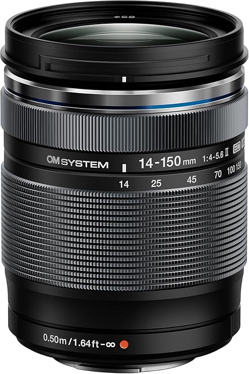 OM SYSTEM M.Zuiko Digital ED 14-150 mm F4-5.6 II Lens, Universal Zoom, Suitable for All MFT Cameras (Olympus OM-D & PEN Models, Panasonic G-Series), Black