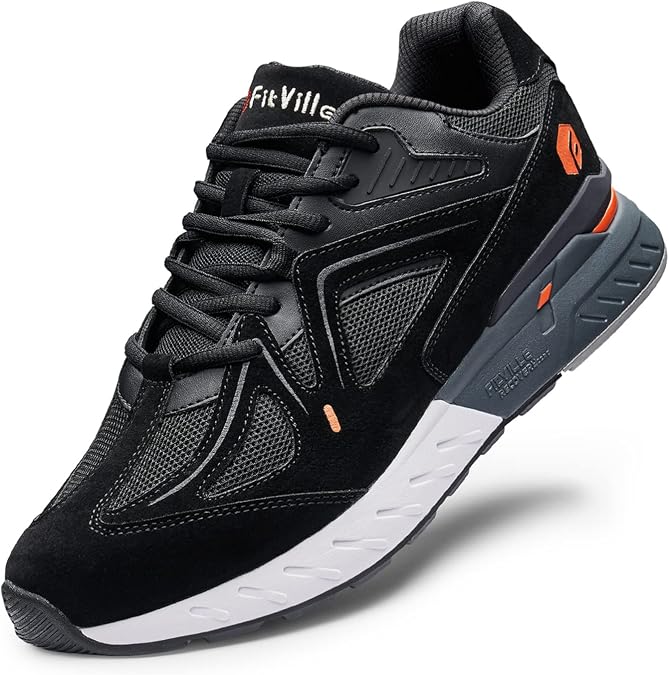 FitVille Mens Extra Wide Fit Trainers Comfortable Running Sneakers Lightweight Walking Shoes for Flat Feet Plantar Fasciitis