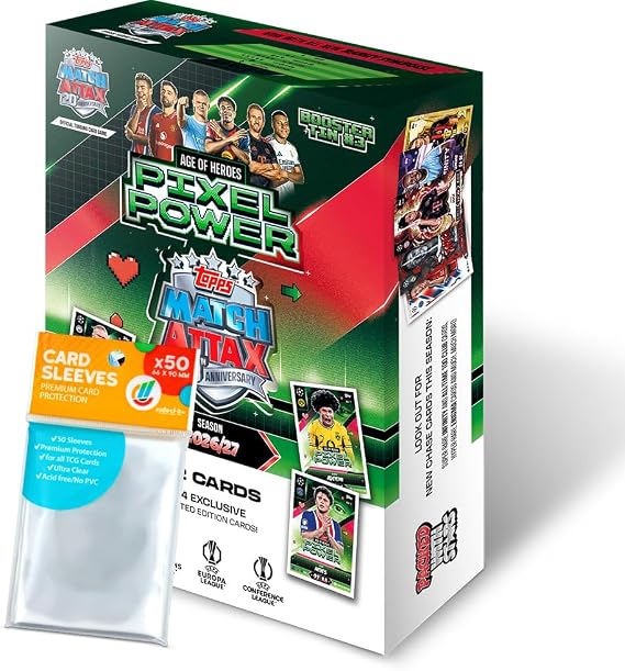Bundle with UCC Match Attax Champions League 2026/27 Trading Cards - 1 Mini Tin Box (Pixel Power) #3 + Exclusive Collect-it Cases