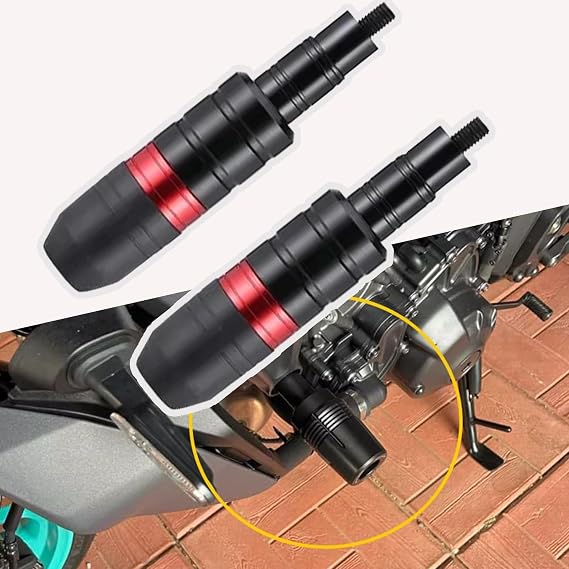 Motorcycle Exhaust Frame Sliders for Honda CB300R CB150R CB250R CB 300R 150R 250R, Motorcycle Anti-Crash Frame Sliders Protectors, Aluminum Alloy Anti-Fall Rod, Accessories,A RED