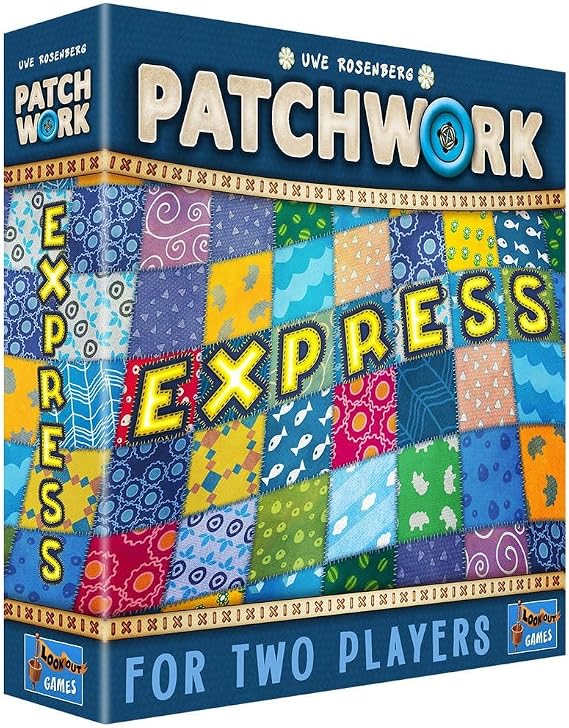 Patchwork Express Board Game - Fast-paced quilting strategy game for two! Interactive Puzzle Game for Kids & Adults Ages 6+, 2 Players, 20 Minutes Playing Time by Lookout Games