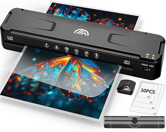 A3 Laminator Machine with 30 Laminating Sheets