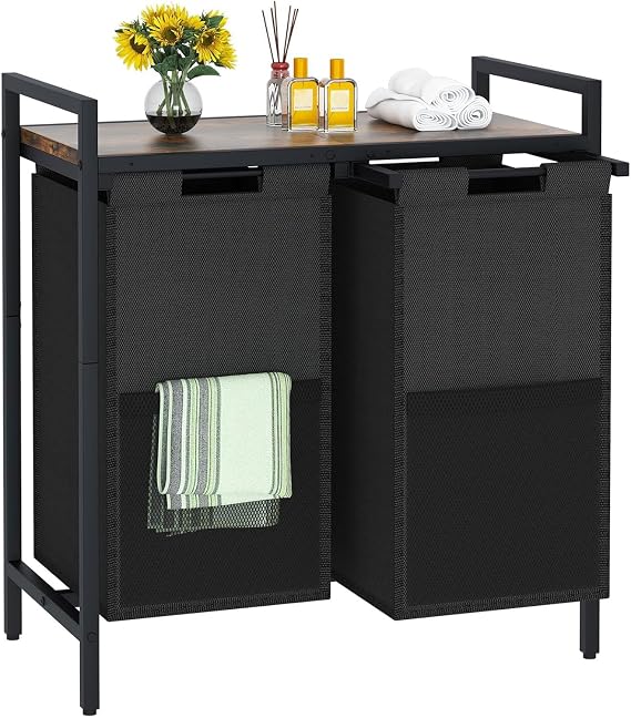 Dirty Laundry Basket, Laundry Bin 2 Compartments Laundry Hamper