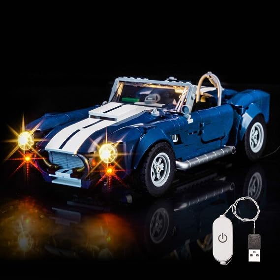 LocoLee Led Light Set Compatible with Lego 10357 Shelby Cobra 427 S/C Led Decoration Lighting Kit Compatible with Lego 10357 Building Blocks Model,Only Lights Set,No Model