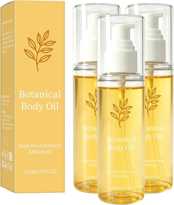 Lifting Body Care Oil, Deep Nourishment, Firm and Tightening Skin, Recover Skin Elasticity, Lasting Hydration, Plant Extracts, For Neck Chest Arms Thighs, 120Ml (3 pcs)