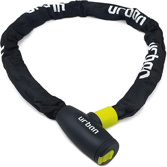 URBAN XK120 Anti-Theft Bicycle Lock, Chain 120 cm Diameter 8 mm Hardened Steel Lock High Security, Optimum Length for Easy Transport, Anti-Scratch, Versatile Anti-Theft for Bike, Moto Scooter