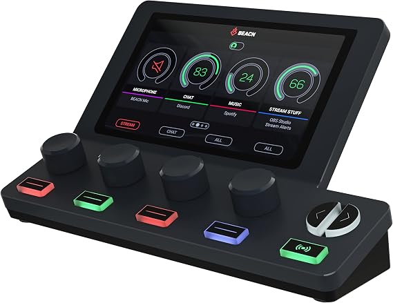 BEACN Mix Create Audio Interface | Windows USB C Audio Mixer for Content Creators | Volume Control for Twitch and YouTube Streams | Content Creator Essentials for Streaming (Dark)