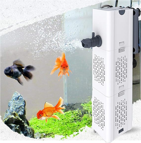Quiet Fish Tank Filter 4in1 Internal Aquarium Filter for 200L-600L Aquarium